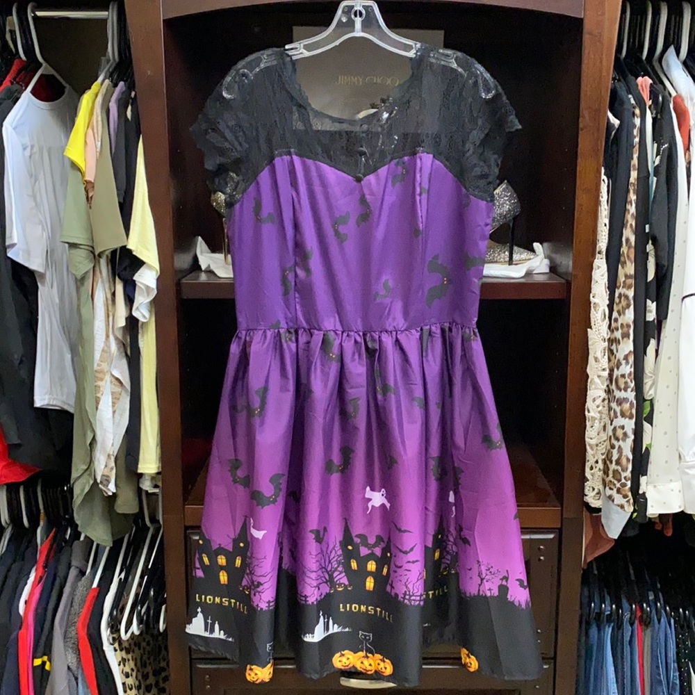 Purple retro style Halloween dress